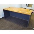 Maple and Grey 71" Bow Front Desk Shell